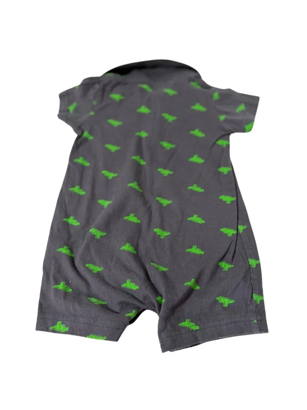 Child Of Mine Carters Boys Infant Baby Size 3 6 months Gray Green Romper 1 piece